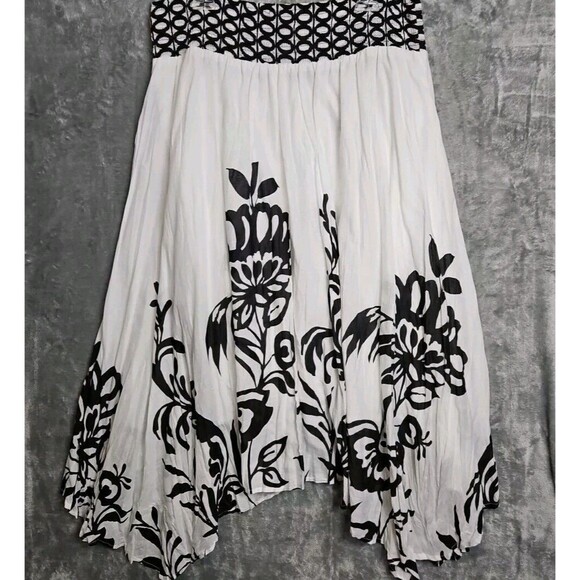 Cato Women's Skirt Pullon Black White asymetrical hem XL elastic waist lined - Picture 6 of 12